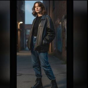 Vintage Y2K 90s Danier Leather Moto Biker Jacket